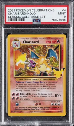 2021 POKEMON CELEBRATIONS CLASSIC COLL #4 CHARIZARD-HOLO PSA 9 - Image 1