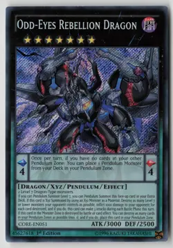 Yugioh Odd-Eyes Rebellion Dragon CORE-EN051 1st Edition Secret Rare NM - Image 1
