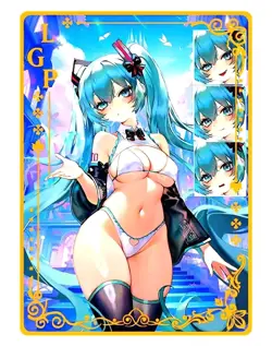 Waifu Anime Cards TCG | Miku Hatsune - Vocaloid [ METAL CARD ] Sexy Hentai Girl - Image 2