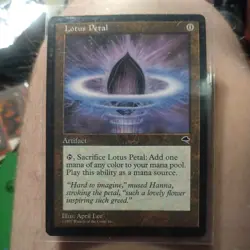 Vintage 1997 MTG Tempest Lotus Petal Card Near Mint - Image 1