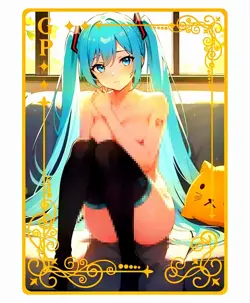 Waifu Anime Cards TCG | Miku Hatsune - Vocaloid [ METAL CARD ] Sexy Hentai Girl - Image 1