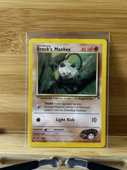Pokemon TCG Gym Heroes Brock's Mankey Card 67/132 2000 - Image 1