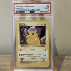 Pokemon Base Set Shadowless Pikachu 58/102 PSA 9 - Image 2