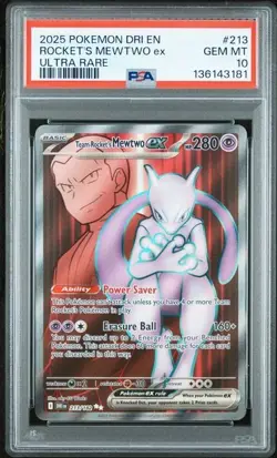 Pokemon TCG Team Rocket’s Mewtwo Ex 213/183 Ultra Rare Destined Rivals PSA 10 - Image 1