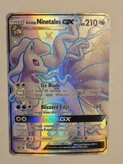 Pokemon TCG Alolan Ninetales GX Hidden Fates SV53/SV94 Holo Full Art - Image 2