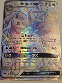 Pokemon TCG Alolan Ninetales GX Hidden Fates SV53/SV94 Holo Full Art - Image 3