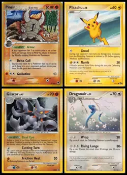 Pokemon Card Lot 4 Holo Rare Pikachu Gliscor Dragonair Pinsir Delta Species TCG - Image 1