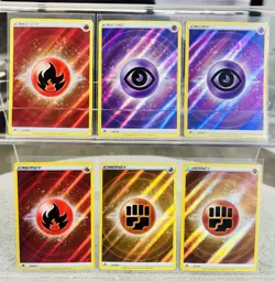 Pokemon TCG Crown Zenith Textured Energy 6 Card Holo Lot Water Fire Mint - Image 2