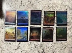 MTG Avatar FOIL Basic Land Complete Full Art set (10 cards) - Image 1