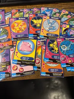 1999 Pokemon PokeTrivia Cards Lot Of 53!! Burger King Promo Cards - Image 3