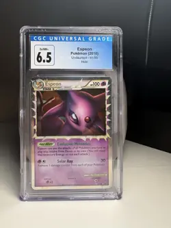 CGC 6.5 Espeon 2010 Undaunted 81/90 Holo Pokemon Card - Image 1