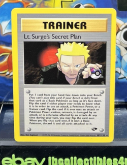 Pokemon Card Rare Lt. Surge's Secret Plan 107/132 Gym Challenge Wotc EXCELLENT - Image 1