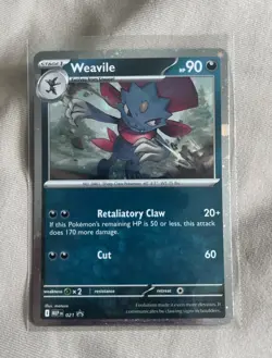Weavile (Cosmos Holo) 021 Mega Evolution Promo Holo Pokemon TCG Card LP - Image 1