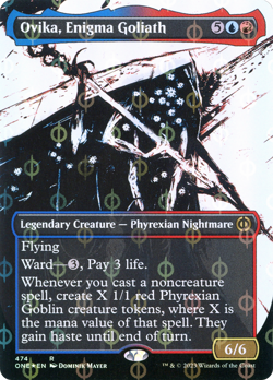 Ovika, Enigma Goliath (Borderless Ichor Step-and-Compleat Foil) [Phyrexia: All - Image 1