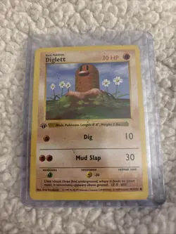 Diglett 47/102 1st Edition Spanish Base Set Pokemon Card - LP - Image 1