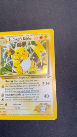 Pokemon TCG Lt. Surge's Raichu Holo Unlimited Rare Karte Gym Challenge 11/132 - Image 2