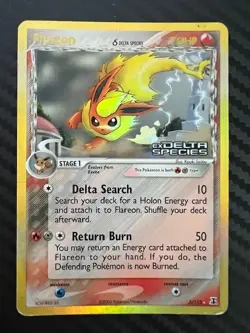 Pokemon TCG Flareon 5/113 Delta Species Reverse Holo Ultra Rare DMG - Image 1