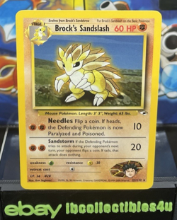 Pokemon Brock's Sandslash Gym Heroes 23/132 Rare WOTC 2000 NM NEVER PLAYED F/S - Image 1