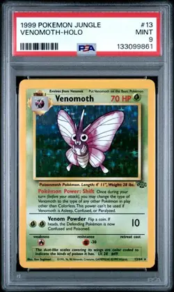 PSA 9 MINT Venomoth Jungle Holo 1999 WOTC Vintage Pokemon 13/64 - Image 1