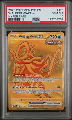 PSA 10 GEM MINT Walking Wake Ex Prismatic Evolutions Gold Pokemon 178/131 - Image 1