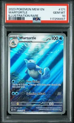 PSA 10 GEM MINT Wartortle 151 English Illustration Rare 2023 Pokemon 171/165 - Image 1