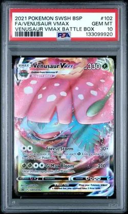 PSA 10 GEM MINT Venusaur Vmax Black Star Promo Holo 2021 Pokemon SWSH 102 - Image 1