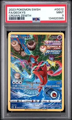 PSA 9 MINT Deoxys Crown Zenith Full Art Holo 2023 Pokemon GG12 - Image 1