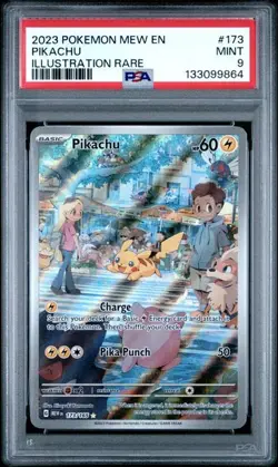 PSA 9 MINT Pikachu 151 English Illustration Rare 2023 Pokemon 173/165 - Image 1