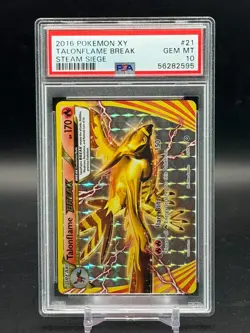 PSA 10 GEM MINT Talonflame Break Steam Siege 2016 XY Holo Pokemon 21/114 - Image 1