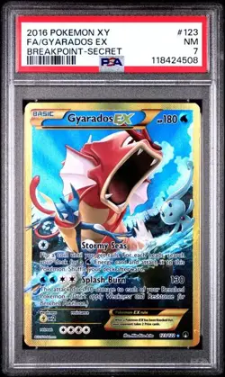 PSA 7 NM Gyarados EX XY Breakpoint Full Art Holo Secret Pokemon 123/122 - Image 1