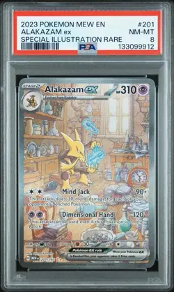 PSA 8 NM-MT Alakazam ex 151 English SIR Full Art Holo 2023 Pokemon 201/165 - Image 1