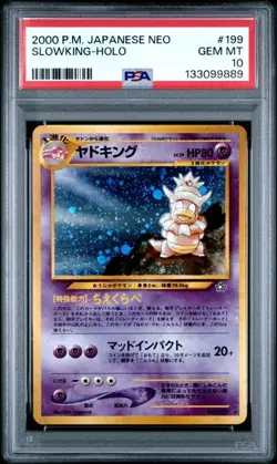 PSA 10 GEM MINT Slowking Neo Japanese Holo 2000 Pokemon #199 - Image 1