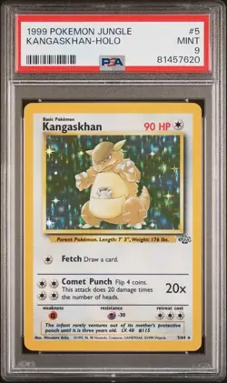 PSA 9 MINT Kangaskhan Jungle Holo 1999 WOTC Pokemon 5/64 - Image 1
