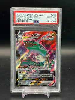 PSA 10 GEM MINT Rayquaza VMAX Climax Japanese Full Art Holo Pokemon 252/184 - Image 1