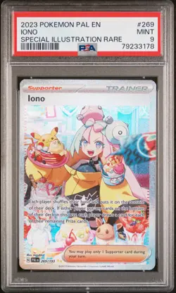 PSA 9 MINT Iono Paldea Evolved SIR Full Art Holo Pokemon 269/193 - Image 1
