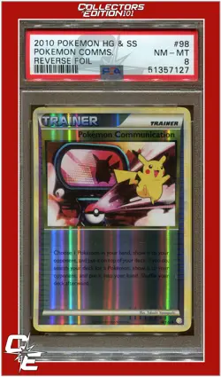Heartgold & Soulsilver 98 Pokemon Communication Reverse Foil PSA 8 - Image 1