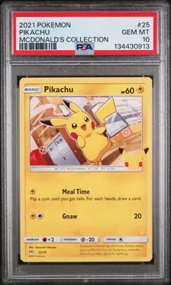 PSA 10 GEM MINT Pikachu McDonald's Collection 2021 Pokemon 25/25 - Image 1
