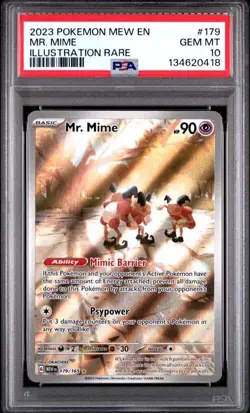 PSA 10 GEM MINT Mr. Mime 151 English Full Art Holo 2023 Pokemon 179/165 - Image 1
