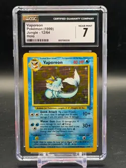 CGC 7 NM Vaporeon Jungle Holo 1999 WOTC Pokemon 12/64 - Image 1