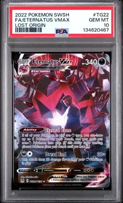 PSA 10 GEM MINT Eternatus VMAX Lost Origin Full Art Holo Pokemon TG22 - Image 1