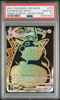 PSA 10 GEM MINT Pikachu Vmax Japanese VMAX Climax Holo Pokemon 279/184 - Image 1
