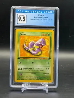 CGC 9.5 Gem Mint Ekans Team Rocket 1st Edition Pokemon 56/82 - Image 1