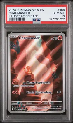 PSA 10 GEM MINT Charmander 151 English Illustration Rare 2023 Pokemon 168/165 - Image 1