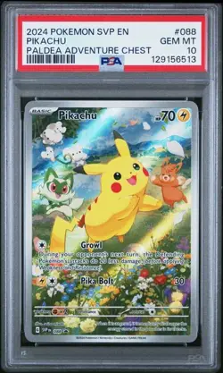 PSA 10 GEM MINT Pikachu Paldea Chest Promo Full Art Holo Pokemon SVP 088 - Image 1