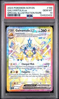 PSA 10 GEM MINT Galvantula ex Stellar Crown Full Art Holo 2024 Pokemon 168/142 - Image 1