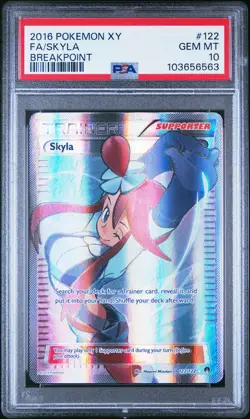 2016 POKEMON XY BREAKPOINT #122 FULL ART/SKYLA PSA 10 - Image 1