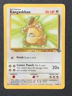 Kangaskhan 21/64 jungle set non holo Rare Vntage Wotc Pokemon Card - Image 1