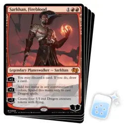 SARKHAN, FIREBLOOD X4 Foundations Jumpstart Planeswalker Magic MTG MINT CARD - Image 1