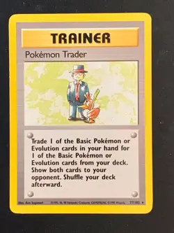 Pokemon Trader 77/102 Base set set Non Holo Rare Vintage WOTC Pokemon Card - Image 1