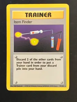Item Finder 74/102 Base set set Non Holo Rare Vintage WOTC Pokemon Card - Image 1